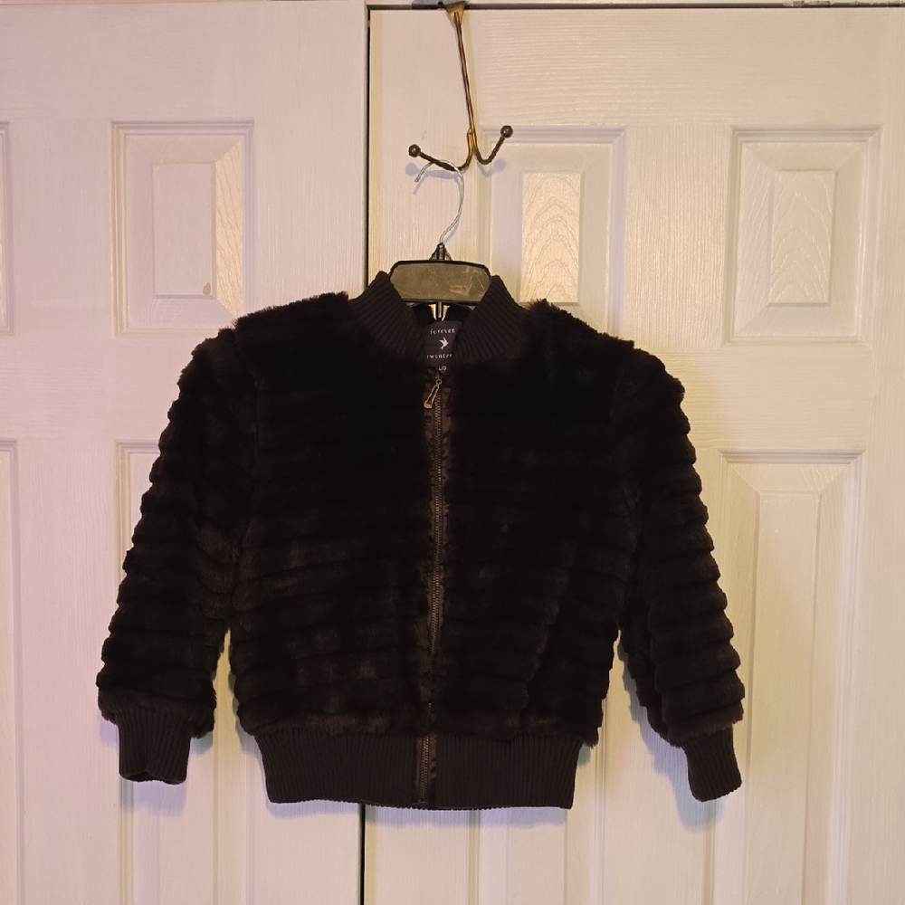 Brown Faux Fur Bomber Jacket